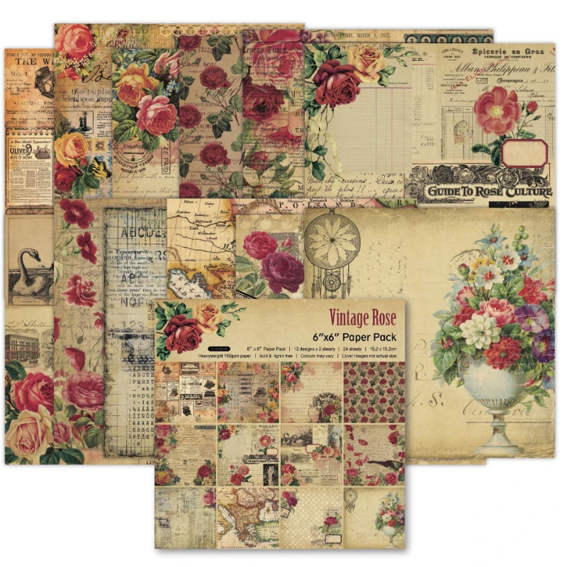 Vintage Junk Journal Scrapbooking Paper - Bloc de scrapbooking vintage simple face,