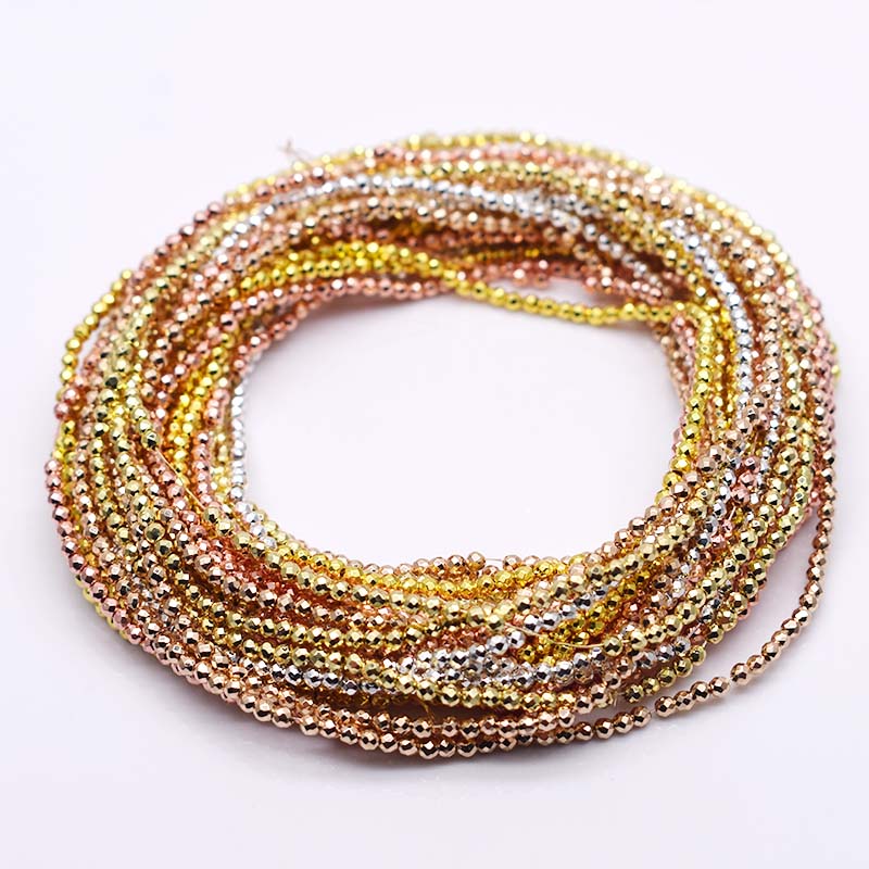 Glass Seed Beads 2Mm Jewelry Making - Perles de verre cristal couleur or,