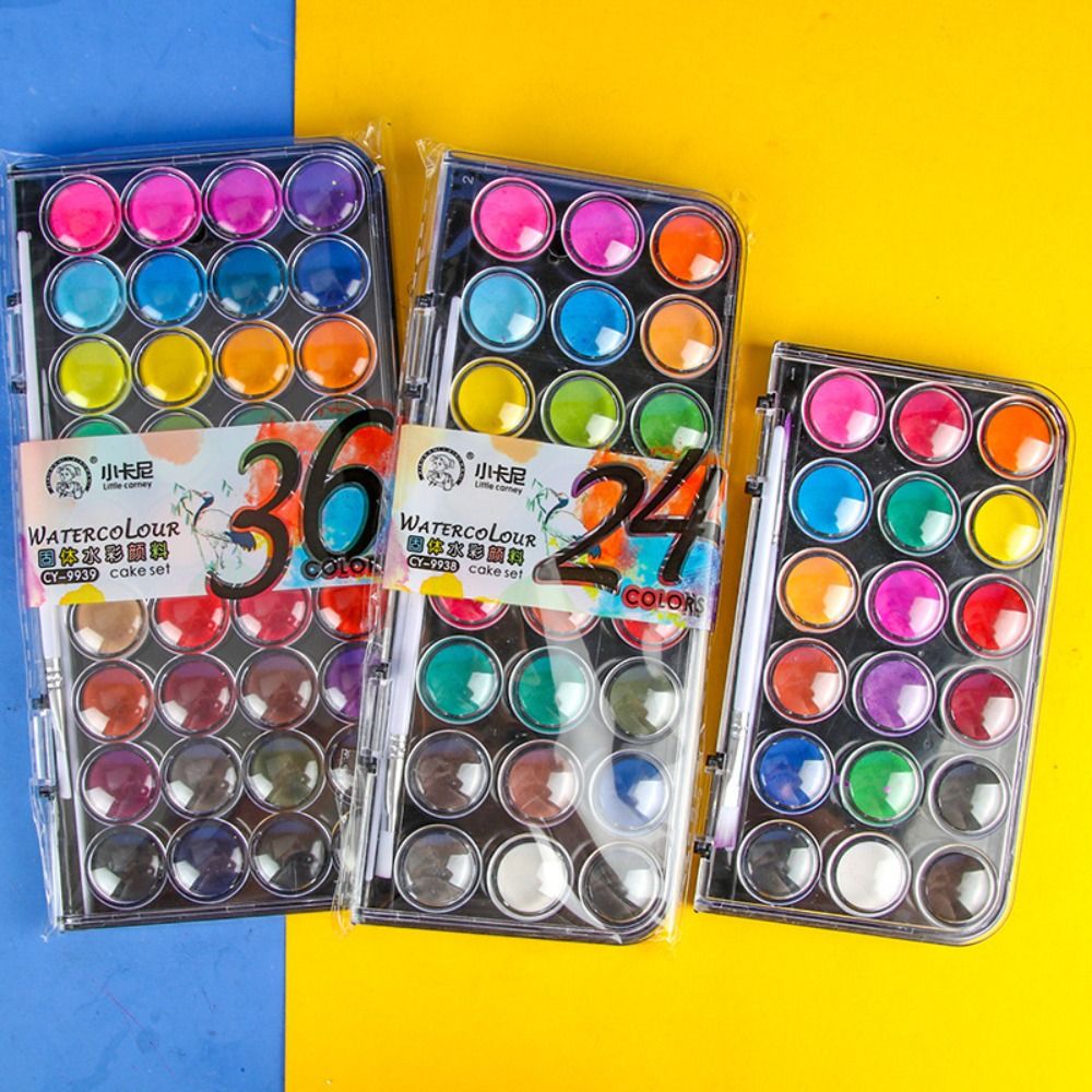 Watercolor Paint Set Solid Pigment - Ensemble de peinture d'interconnexion solide, boîte