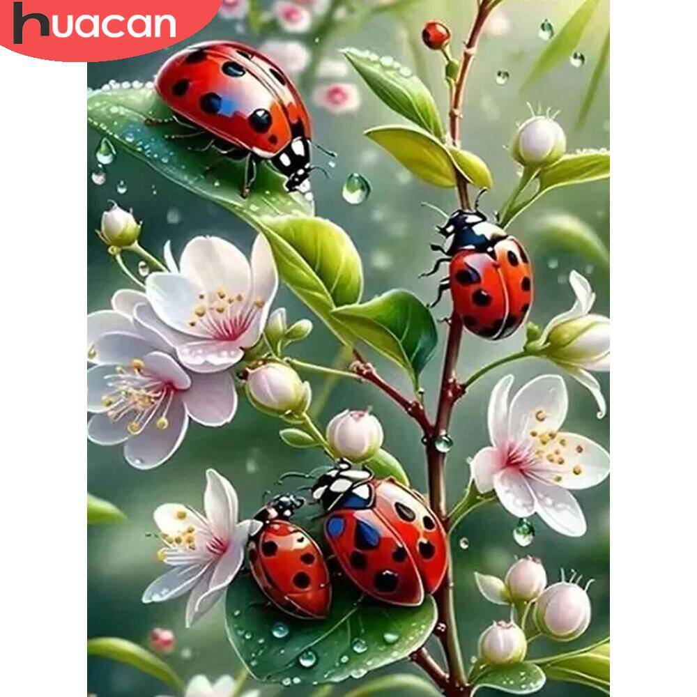 5D Diamond Painting Kit Full Drill - HUACAN-Peinture diamant thème animaux, grenouille, plante,