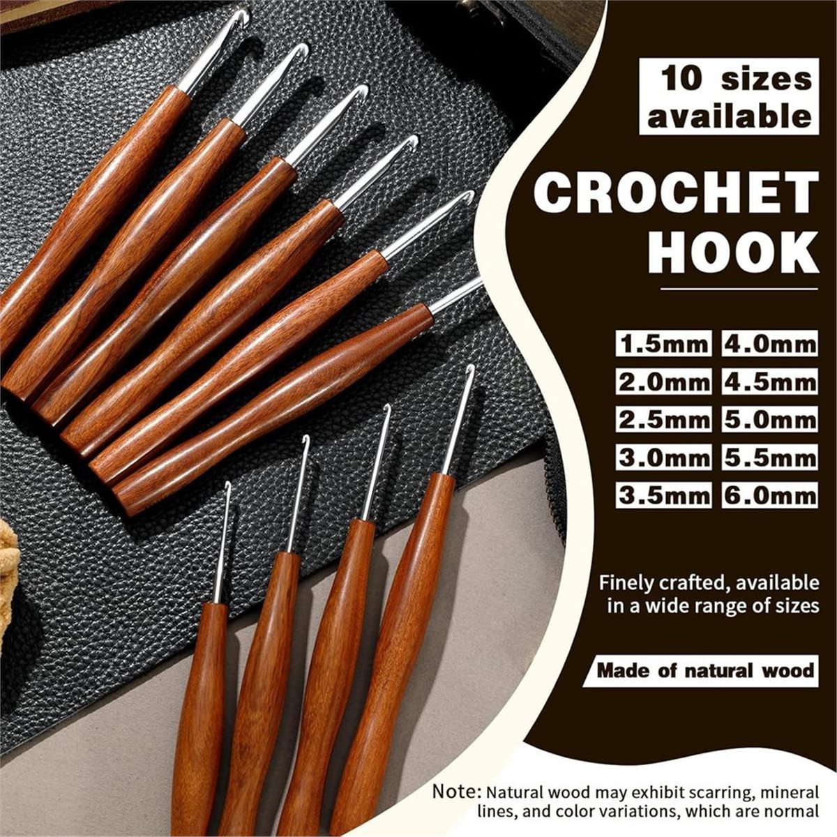 Crochets à crochetage AT16, lo - Wooden Crochet Hooks Ergonomic Handle avis et prix