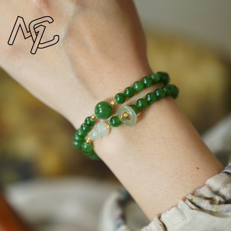 Bracelet en jade naturel vert  - Beading avis et prix