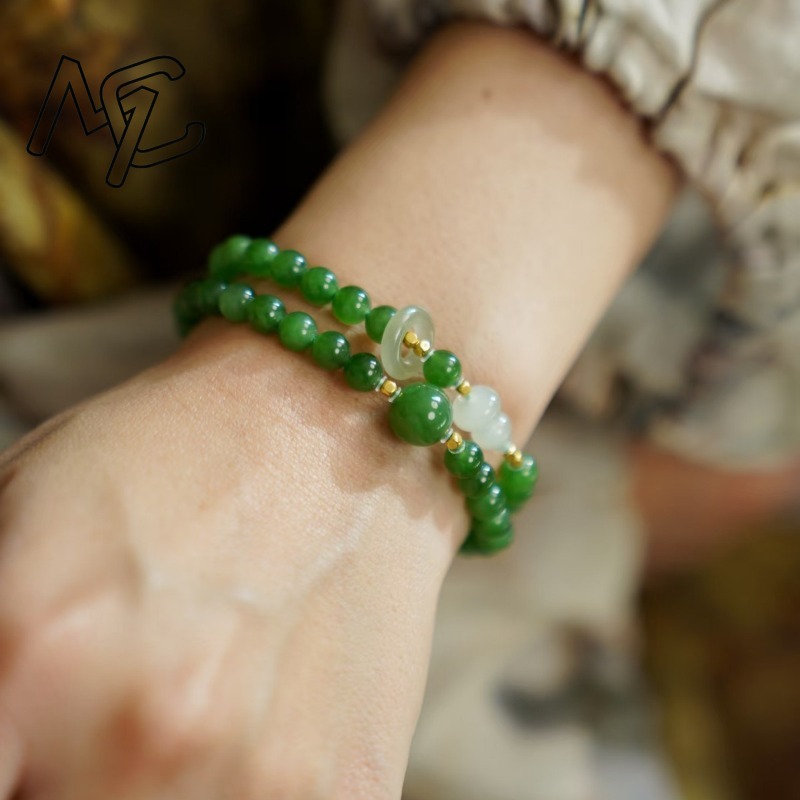 Bracelet en jade naturel vert  - Beading avis et prix