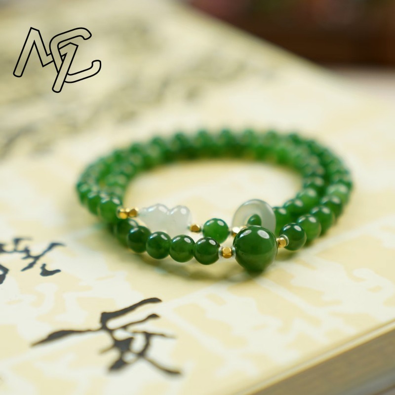 Bracelet en jade naturel vert  - Beading avis et prix