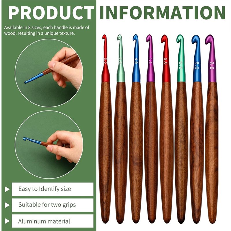 AB34-crochets en aluminium ave - Wooden Crochet Hooks Ergonomic Handle avis et prix